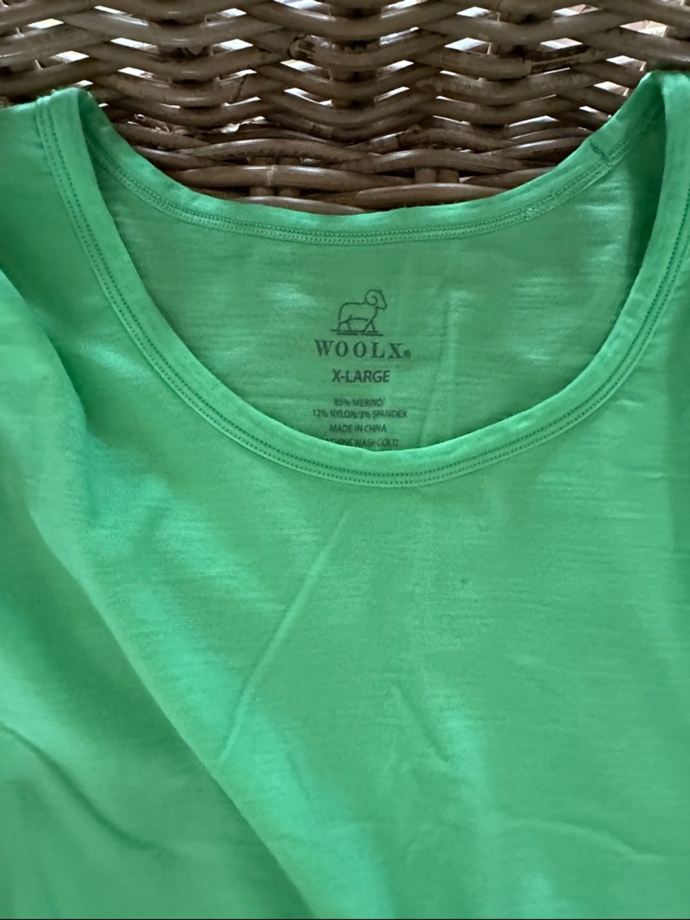 WOOLX Women’s Long-Sleeve Crewneck Top in Kelly  Green XL